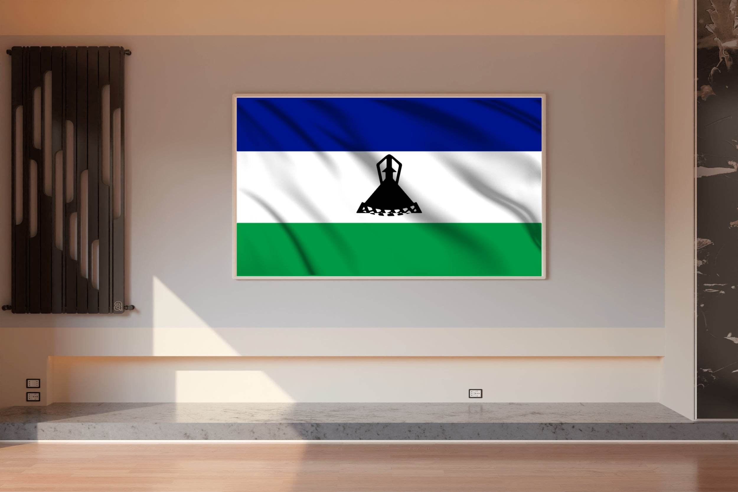 Lesotho National Flag Wall Art - beink online art store