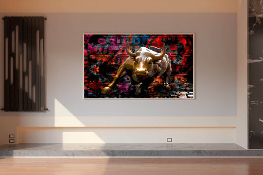 Charging Bull Statue Wall Art - beink online art store