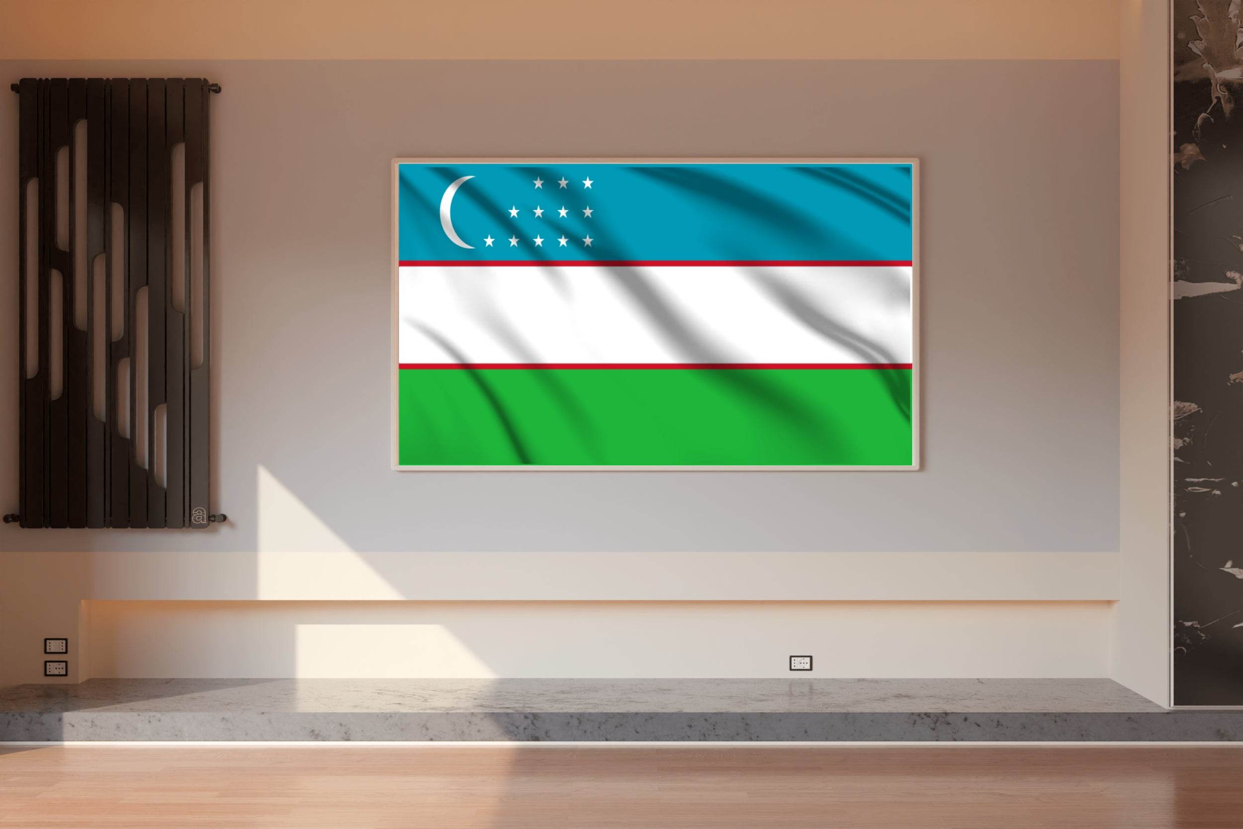 Uzbekistan National Flag Wall Art - beink online art store