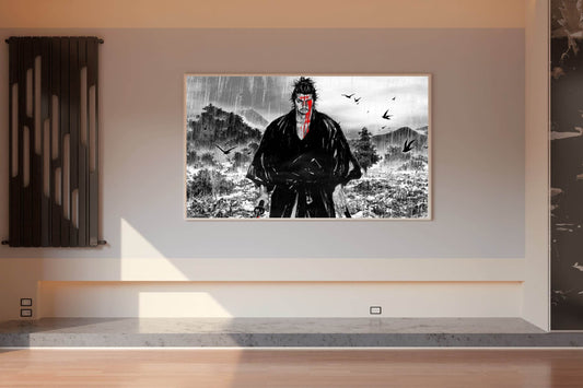 Black and White Vagabond Miyamoto Musashi Anime Wall Art - beink online art store