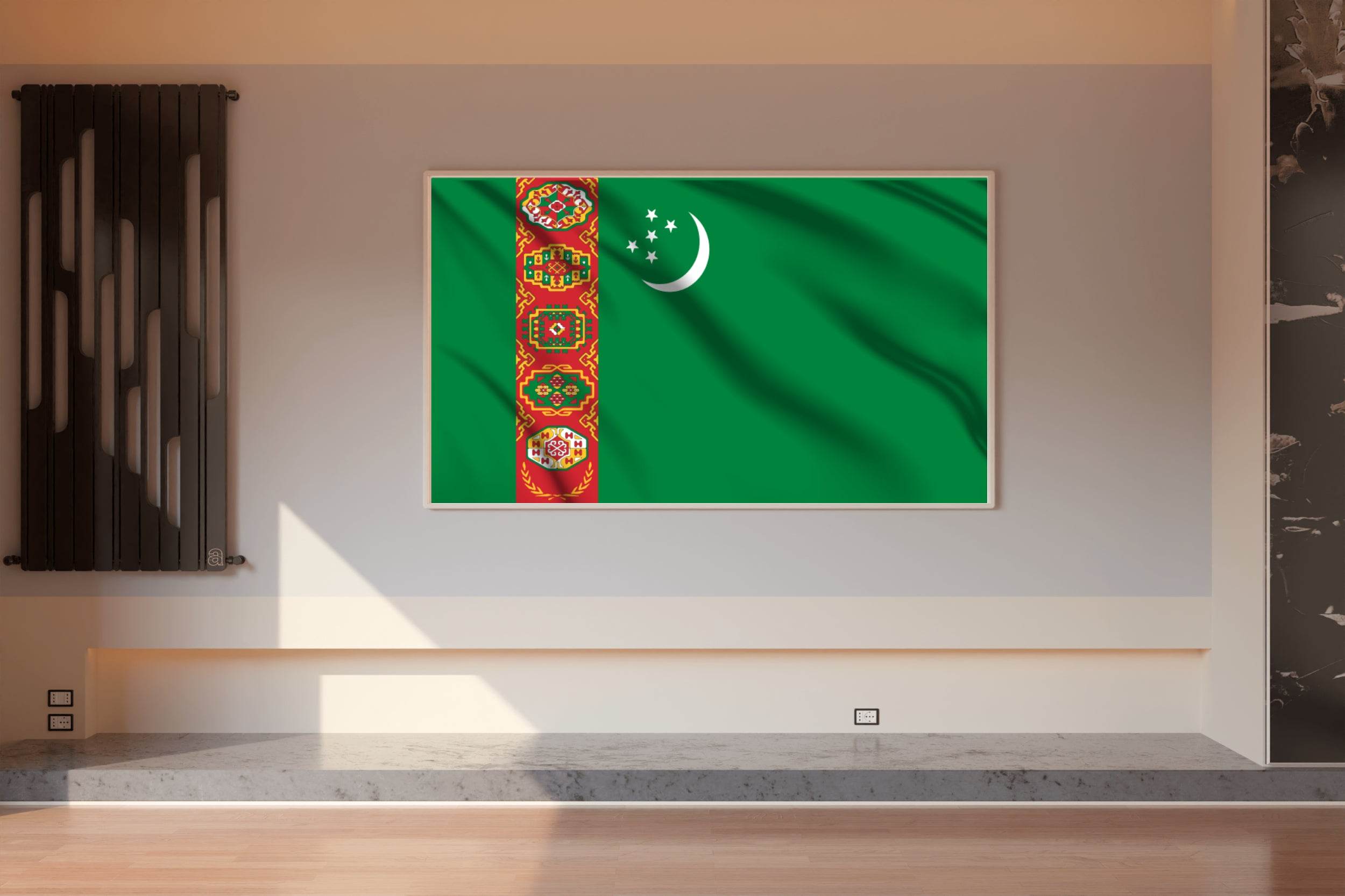 Turkmenistan National Flag Wall Art - beink online art store