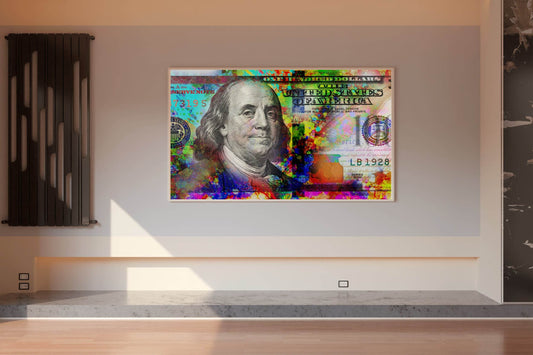 Benjamin Franklin on Dollar Wall Art - beink online art store