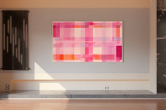 Grid of Squares in Shades of Pink and Orange