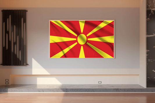 North Macedonia National Flag Wall Art - beink online art store