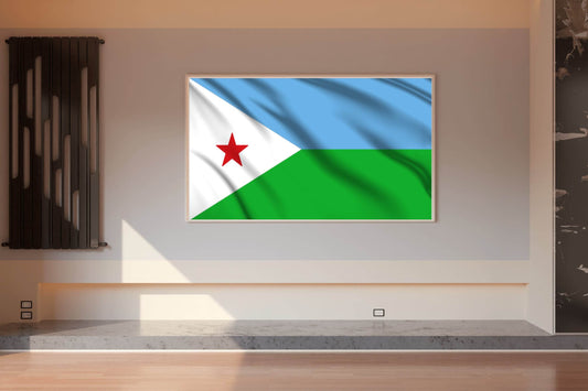Djibouti National Flag Wall Art - beink online art store