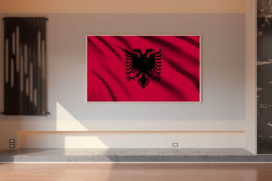 Albania National Flag Wall Art - beink online art store