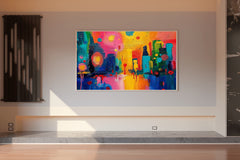 Vibrant Abstract Colorful Strokes Acrylic Painting