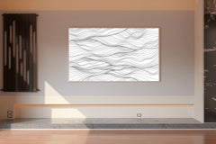 Black Thread Waves Abstract Wall Art