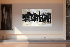 Black and White Chaos Modern  Wall Art