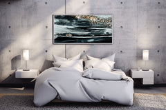 Dark Textured Oil Painting Abstract Wall Art