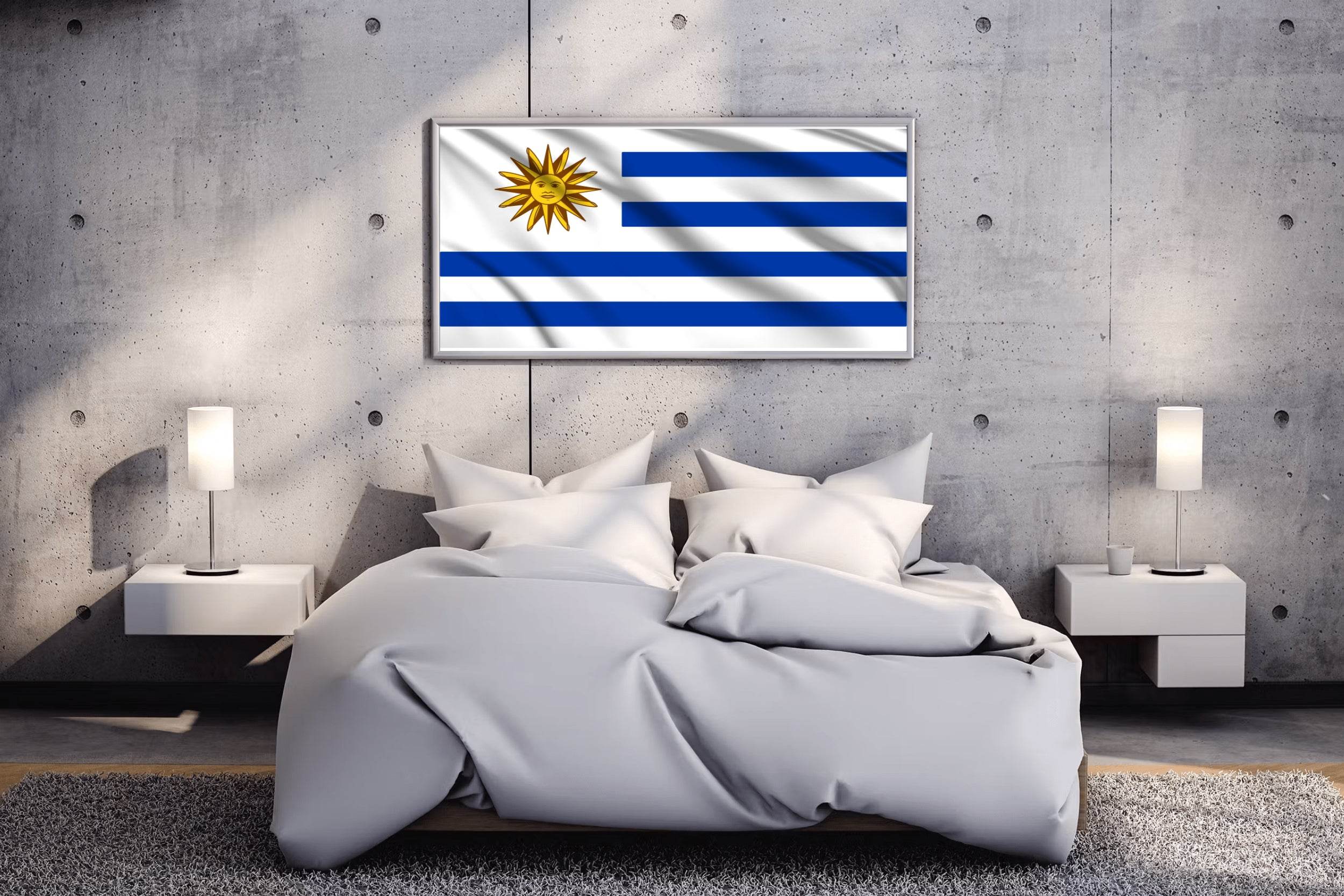 Uruguay National Flag Wall Art - beink online art store