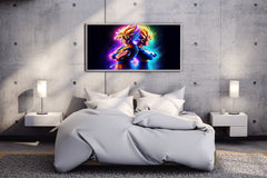 Neon Glowing Goku Vegeta Anime Wall Art