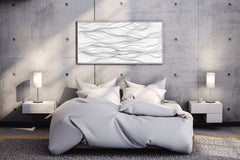 Black Thread Waves Abstract Wall Art