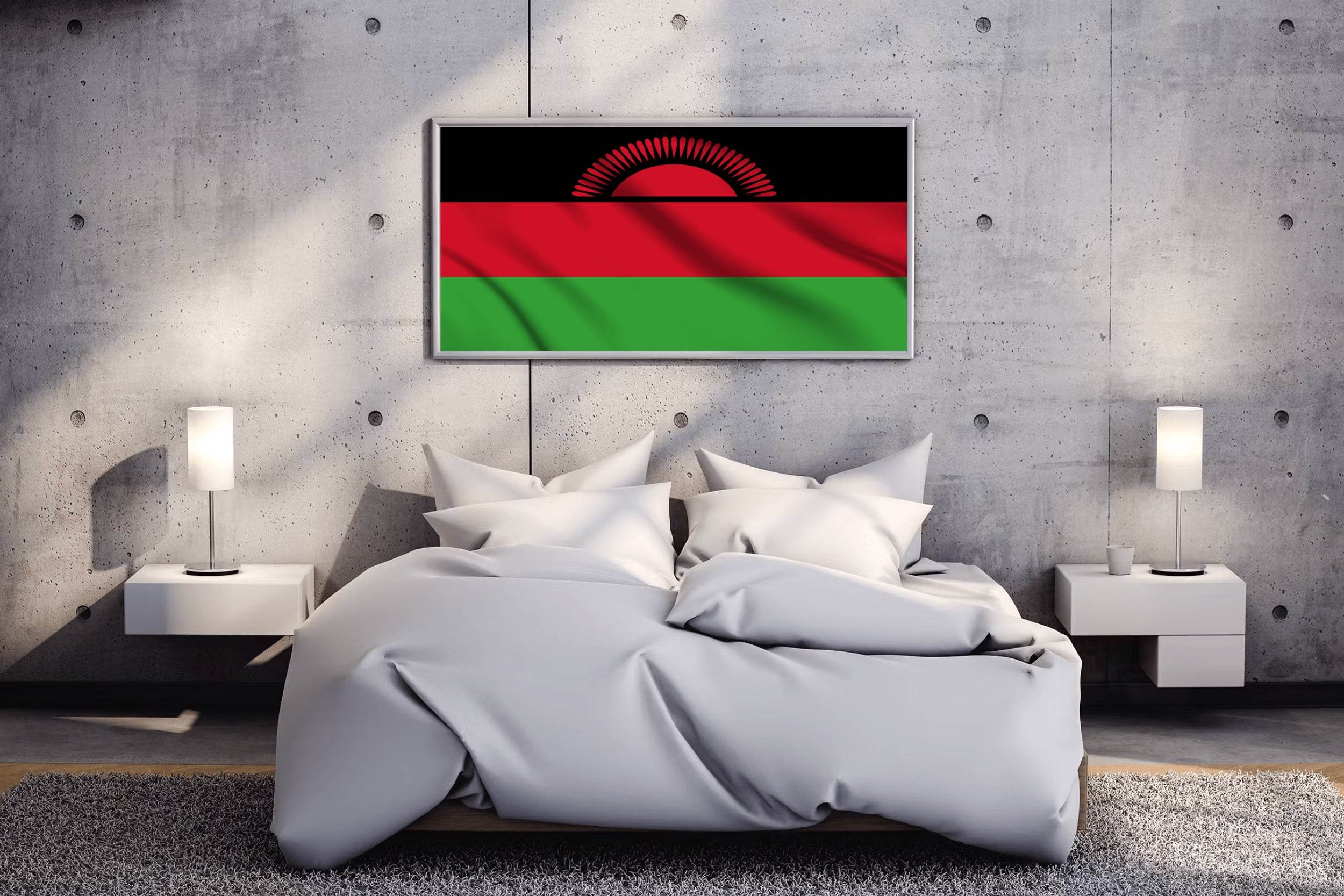 Malawi National Flag Wall Art - beink online art store