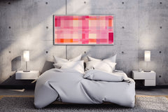 Grid of Squares in Shades of Pink and Orange