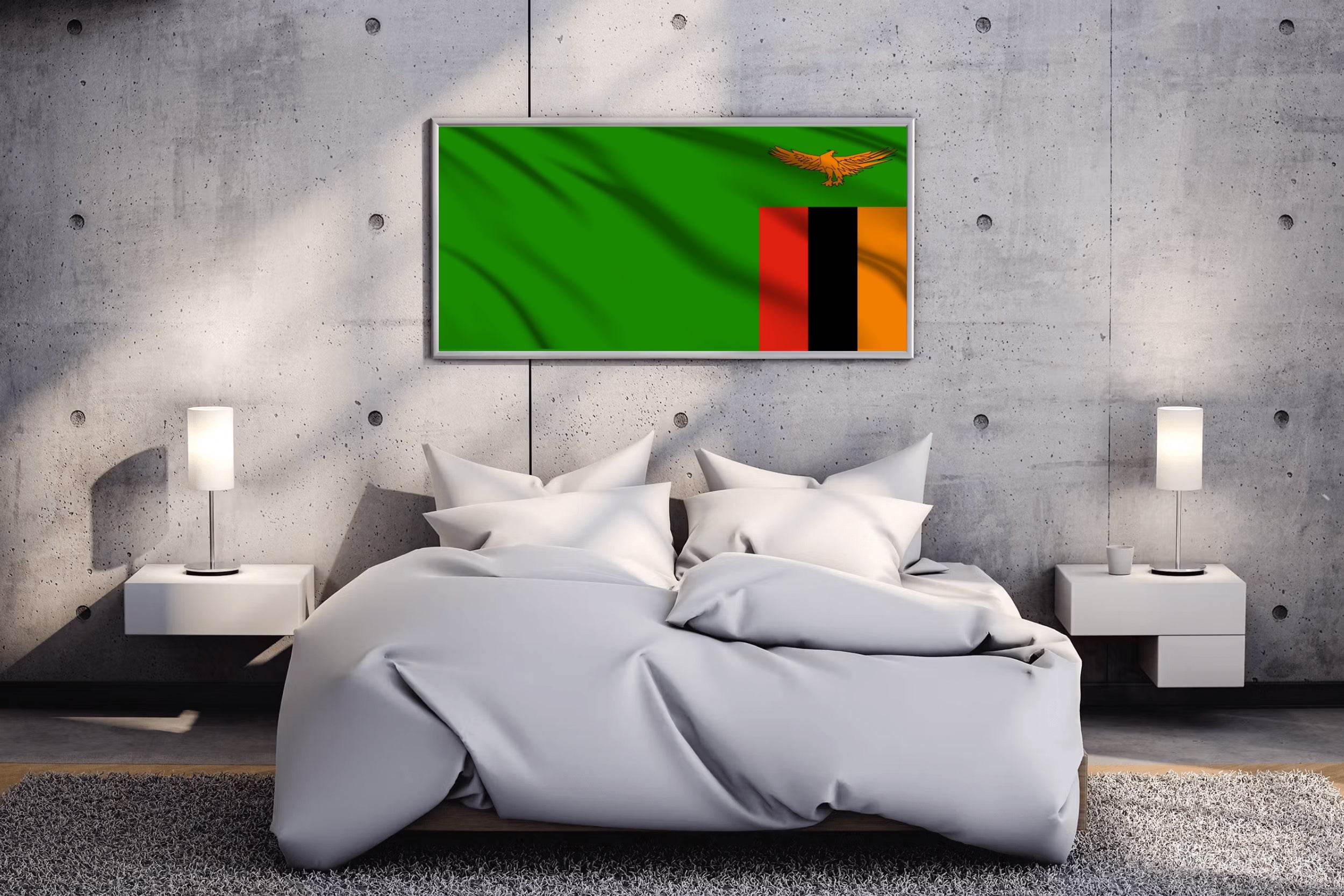 Zambia National Flag Wall Art - beink online art store