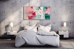 Hand Painted Oil Painting Pink Abstract