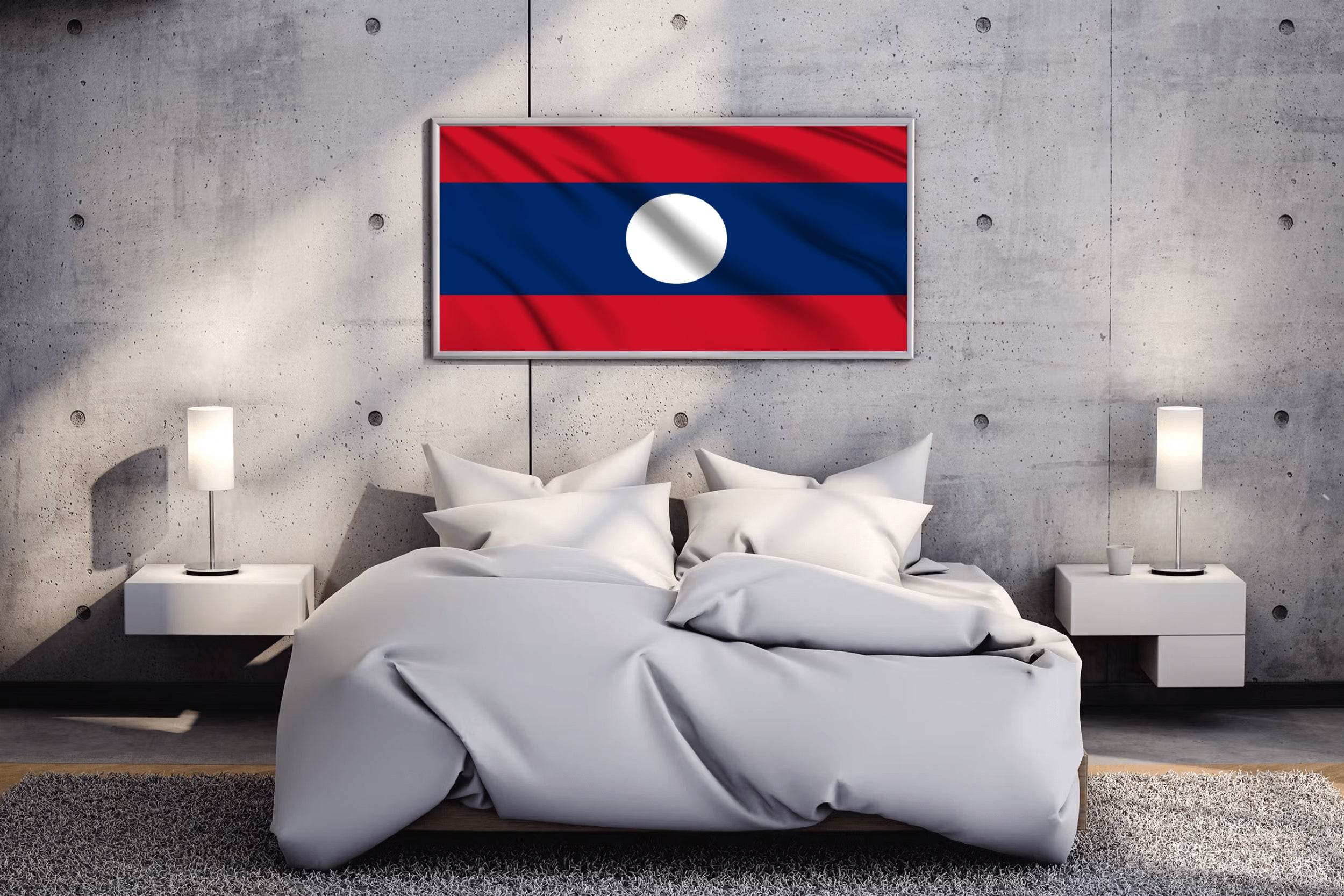 Laos National Flag Wall Art - beink online art store