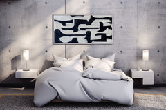 Black and White Interlocking Shapes Wall Art