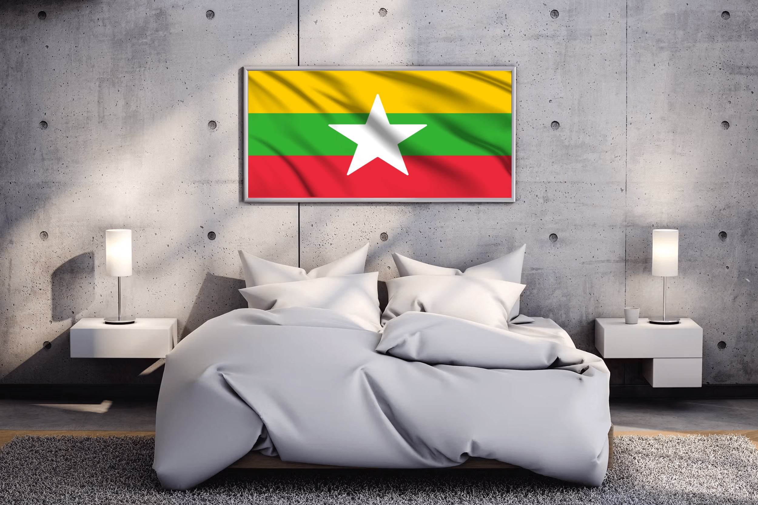 Myanmar National Flag Wall Art - beink online art store