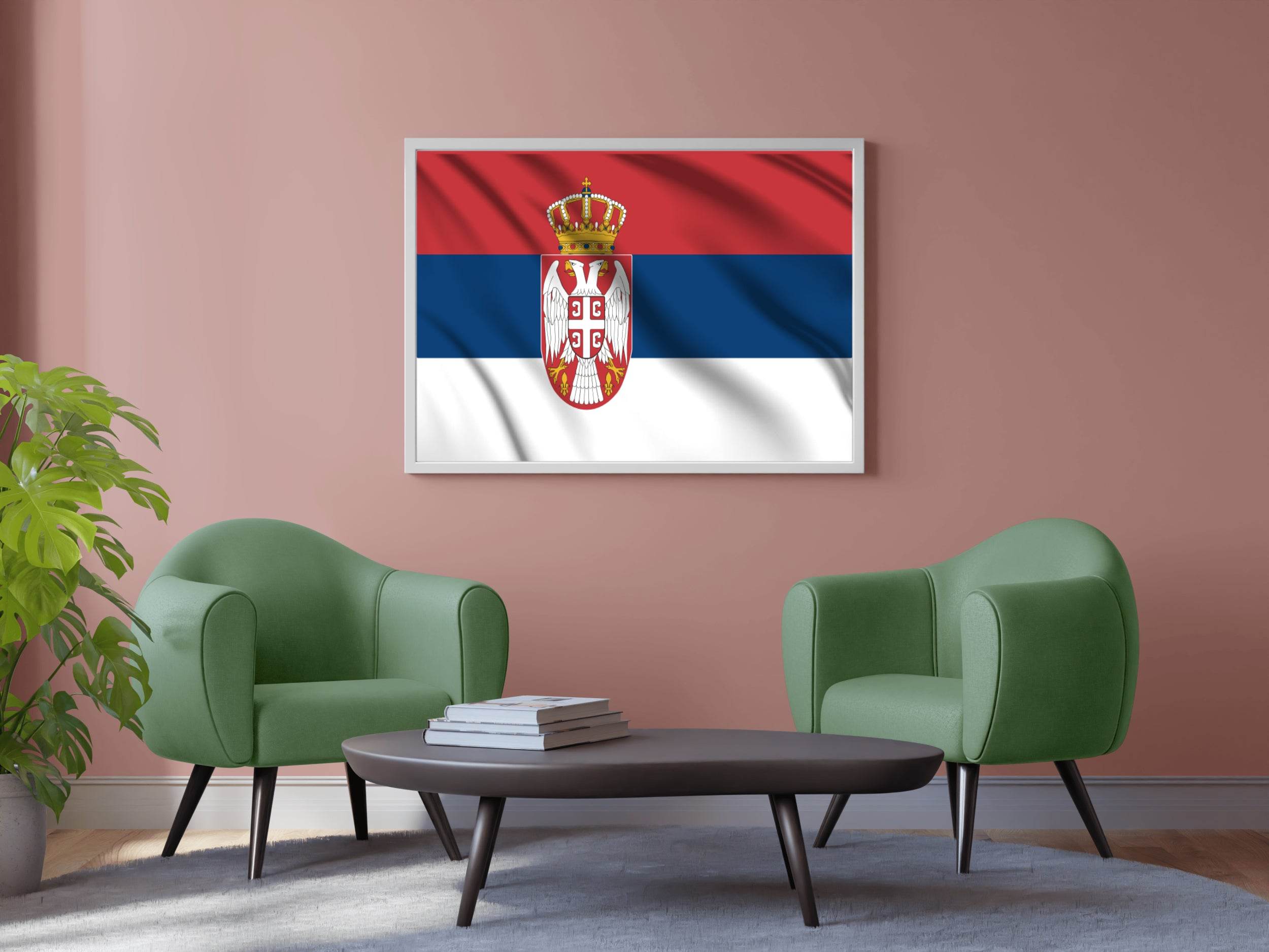 Serbia National Flag Wall Art - beink online art store