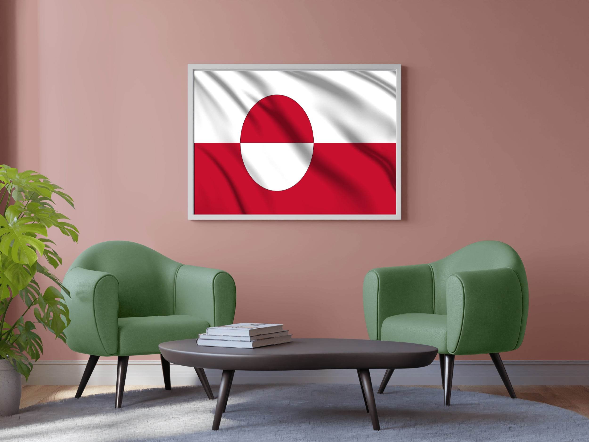 Greenland National Flag Wall Art - beink online art store