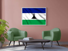 Lesotho National Flag Wall Art - beink online art store