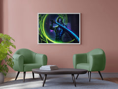 Neon Genji Overwatch Gaming Wall Art