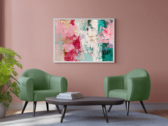 Hand Painted Oil Painting Pink Abstract