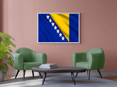 Bosnia and Herzegovina National Flag Wall Art - beink online art store