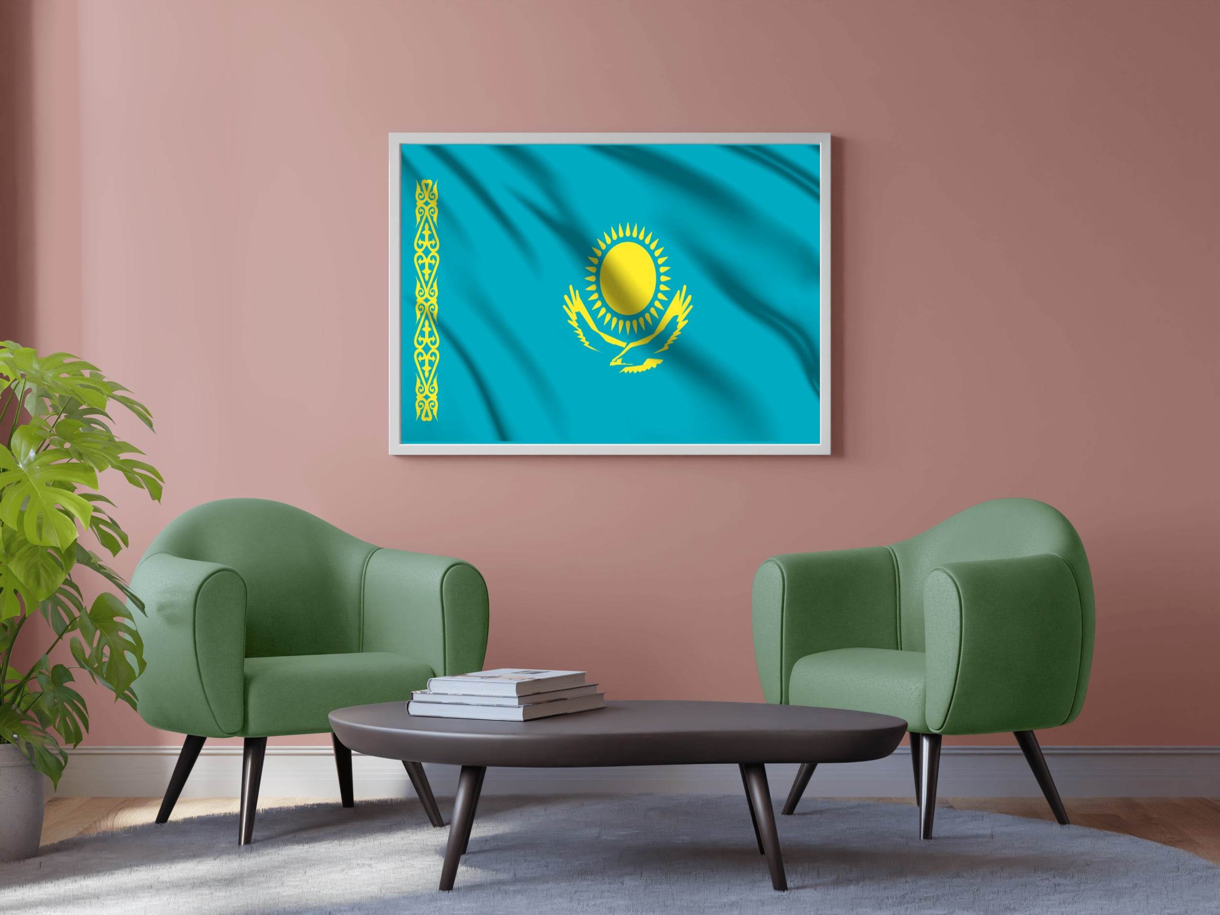 Kazakhstan National Flag Wall Art - beink online art store