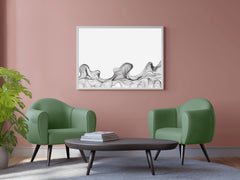 Handdrawn Thin Waves Abstract Wall Art