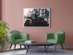 Cyberpunk 2077 Motorcycle Boogeyman Gaming Wall Art