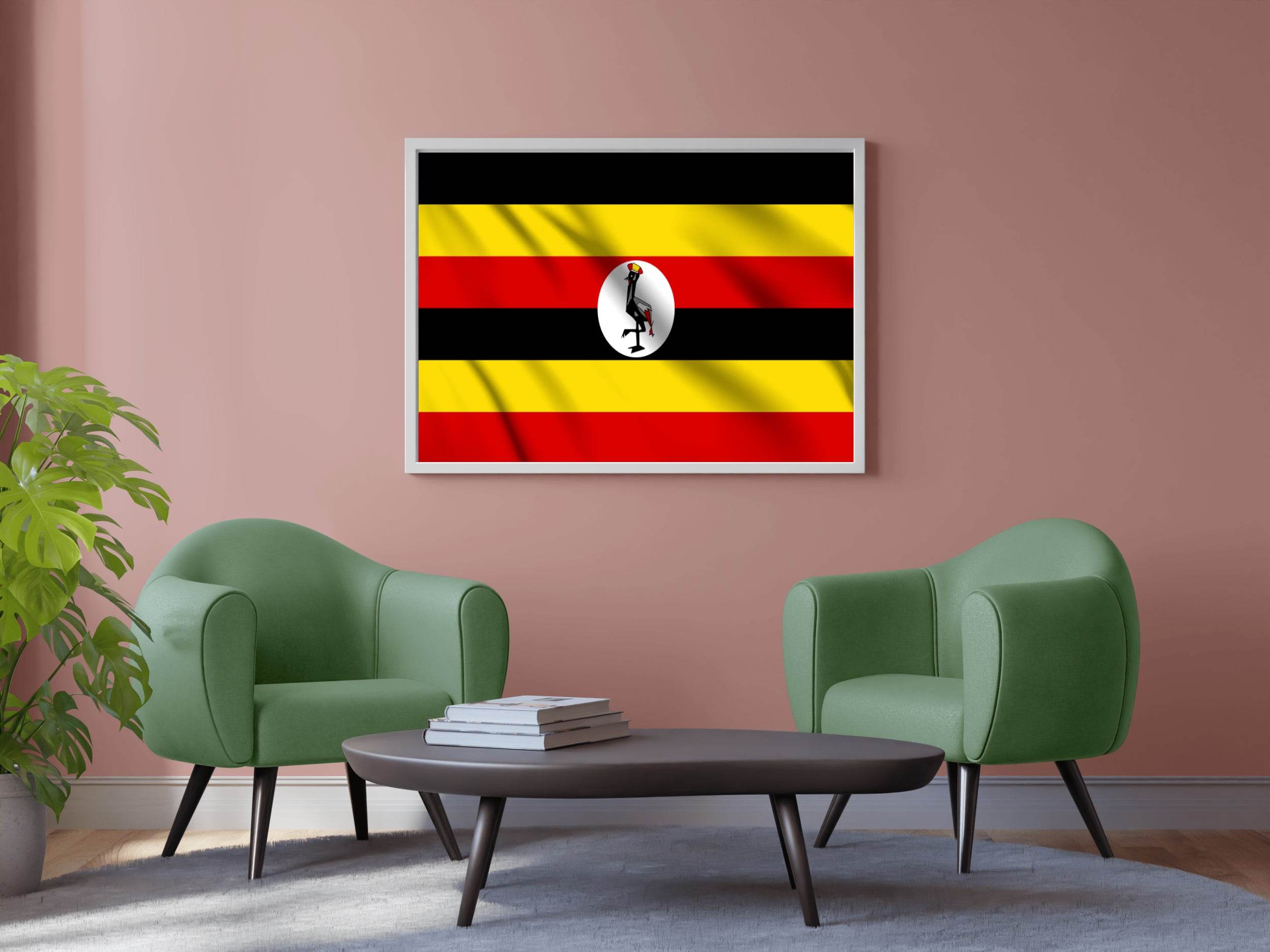 Uganda National Flag Wall Art - beink online art store
