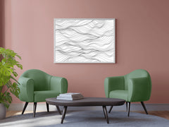 Black Thread Waves Abstract Wall Art