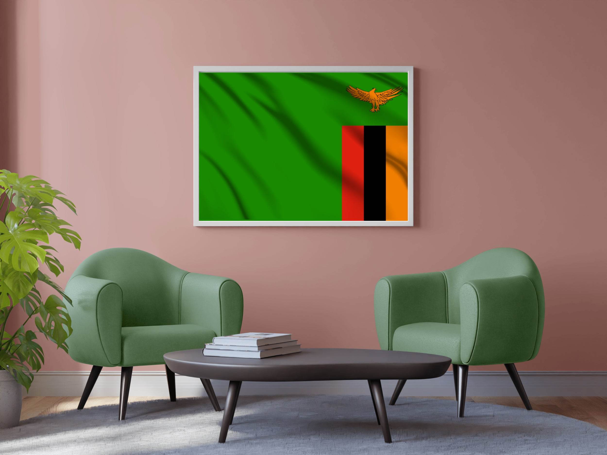 Zambia National Flag Wall Art - beink online art store