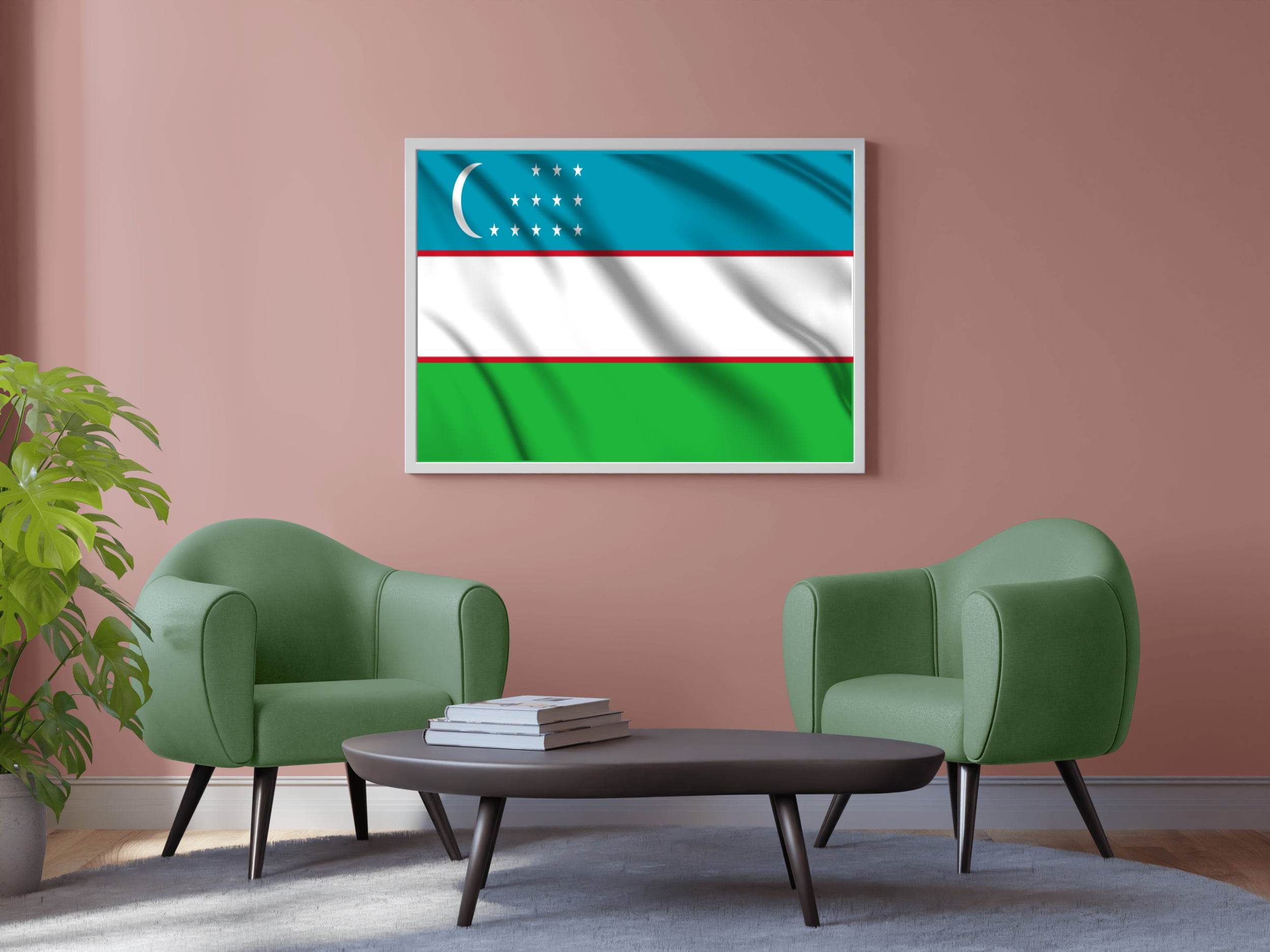 Uzbekistan National Flag Wall Art - beink online art store