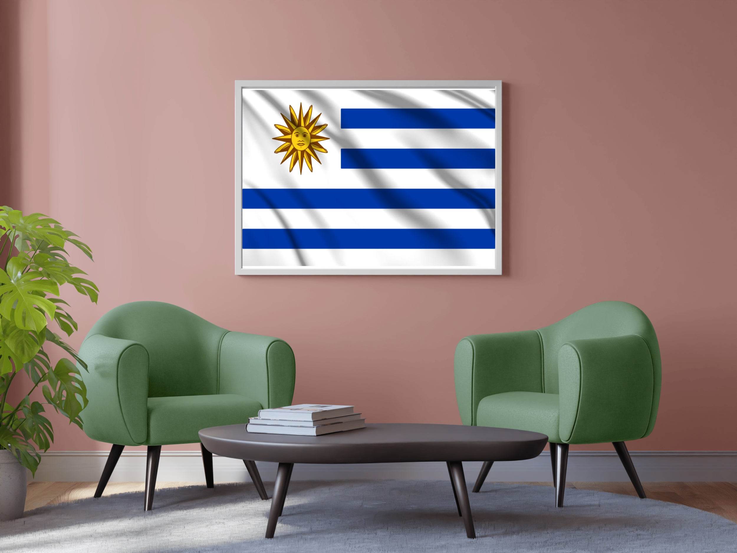Uruguay National Flag Wall Art - beink online art store