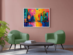 Vibrant Abstract Colorful Strokes Acrylic Painting