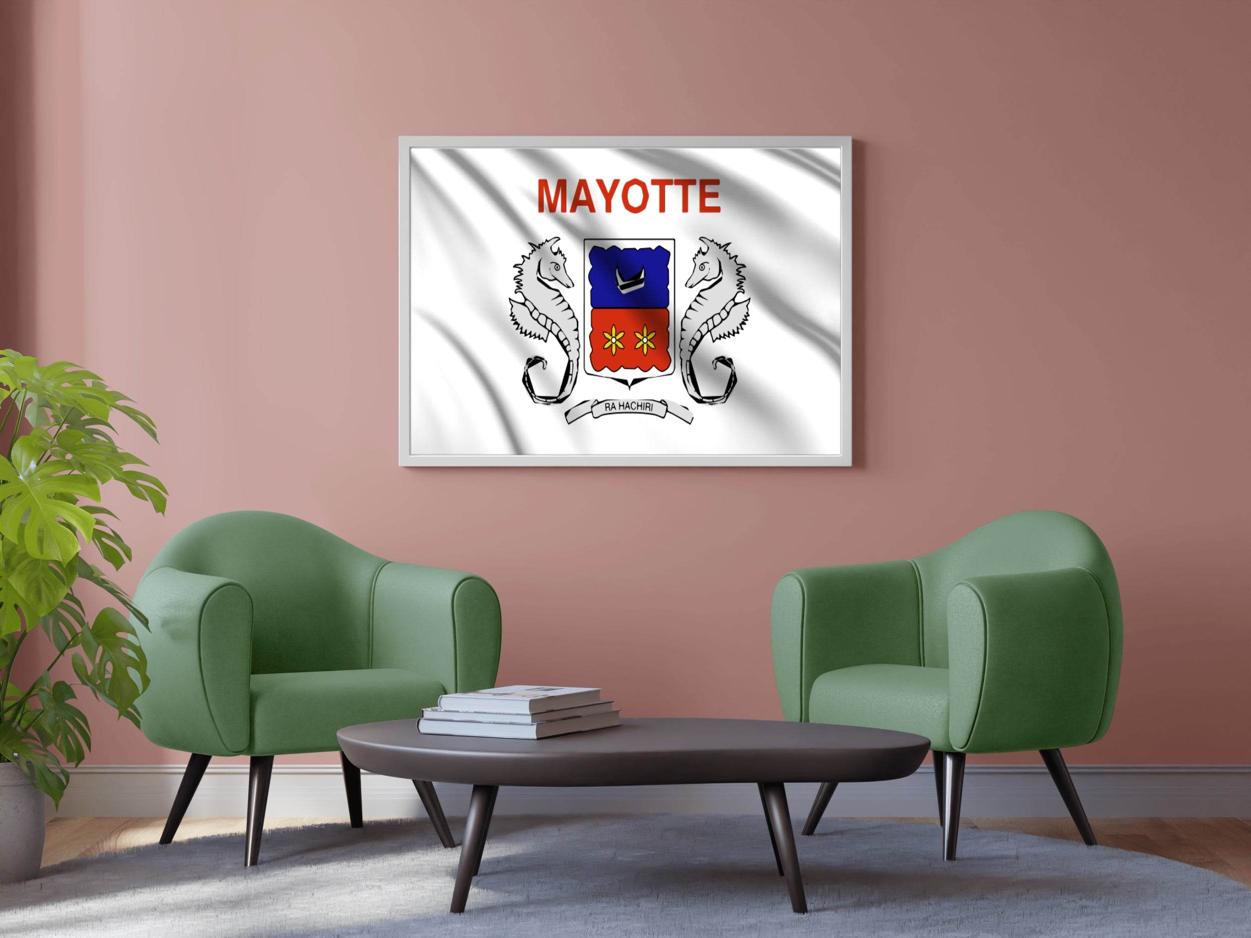 Mayotte National Flag Wall Art - beink online art store