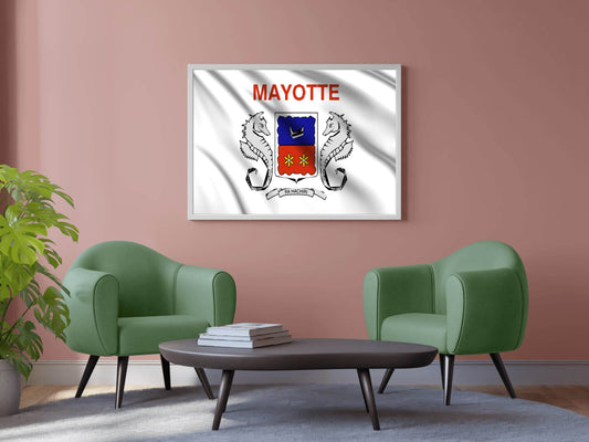Mayotte National Flag Wall Art - beink online art store