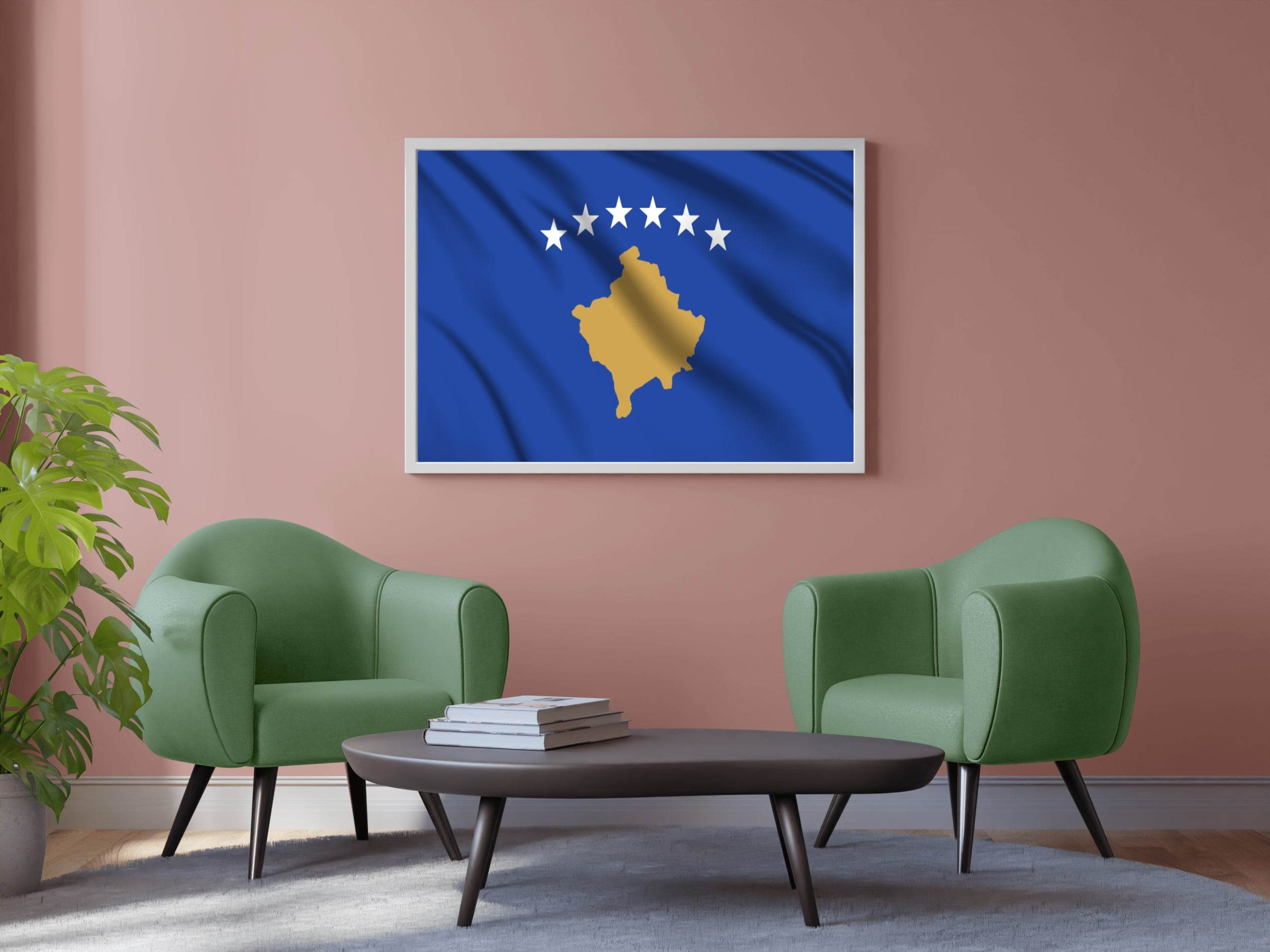 Kosovo National Flag Wall Art - beink online art store