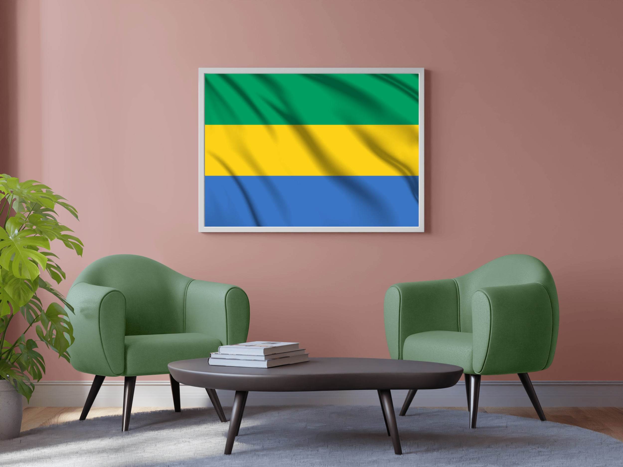 Gabon National Flag Wall Art - beink online art store