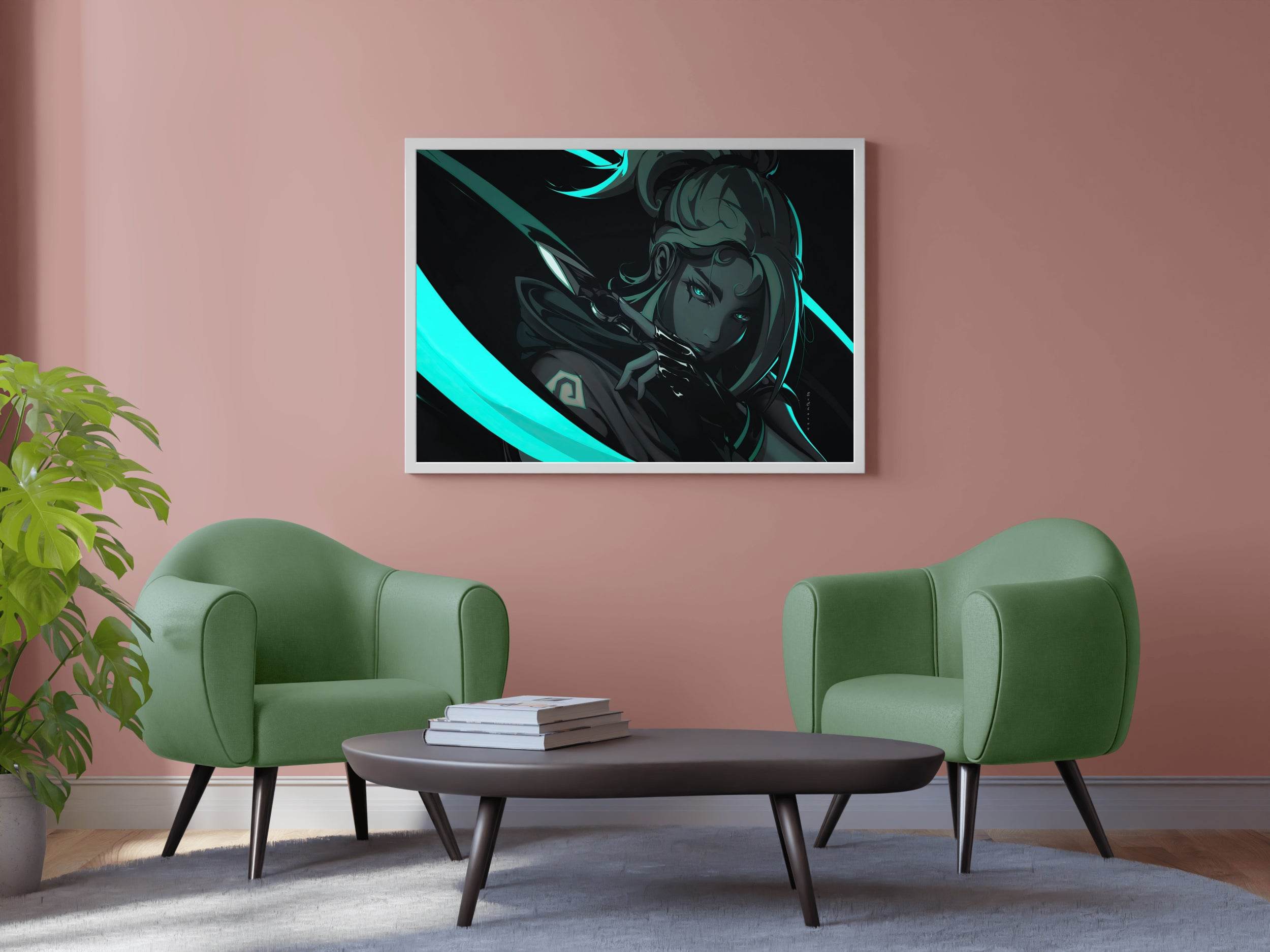 Neon Valorant Anime Gaming Wall Art - beink online art store