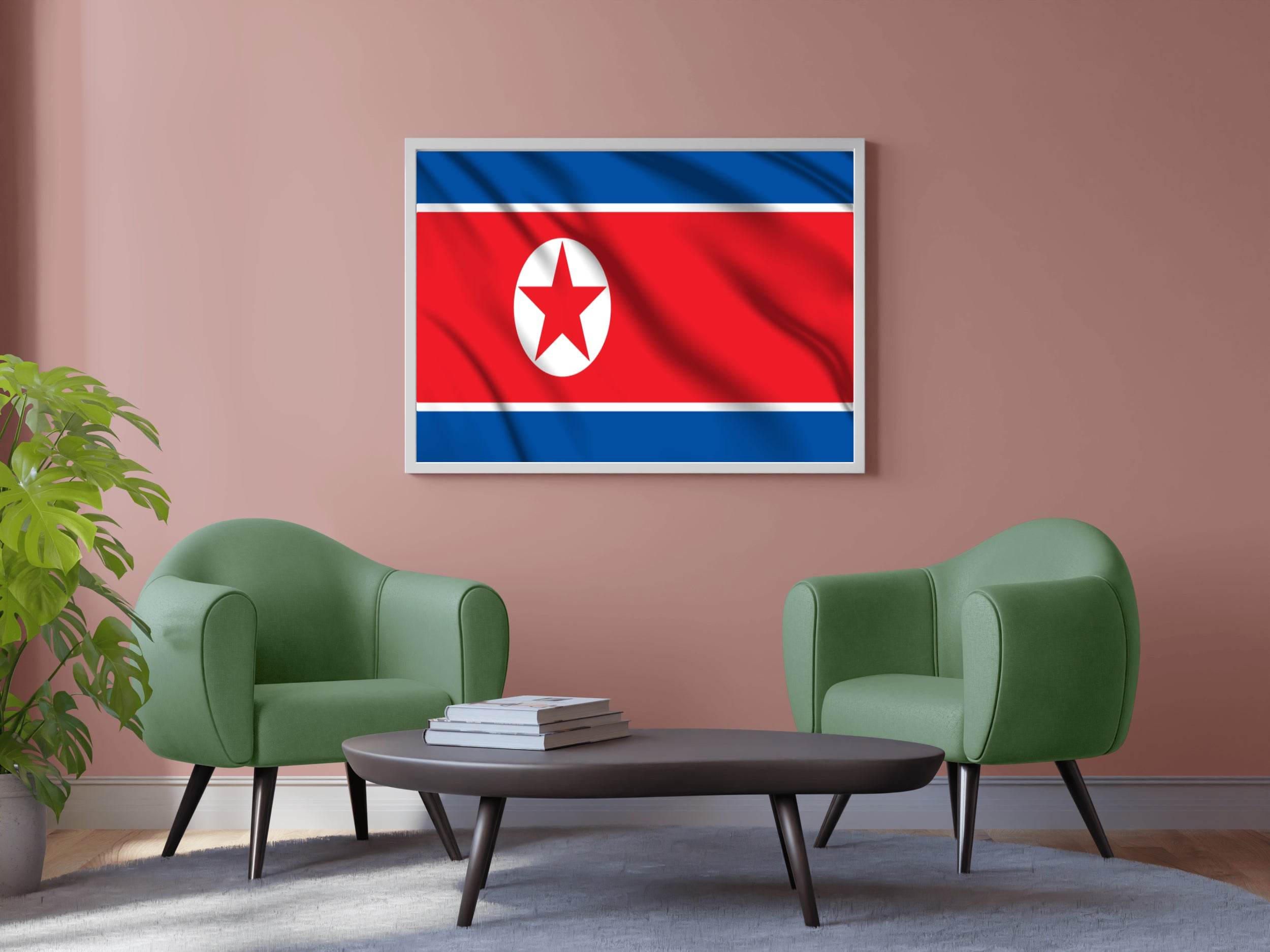 North Korea National Flag Wall Art - beink online art store