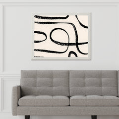 Black Ink Trails Modern Wall Art