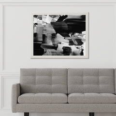 Grunge Black and White Background Abstract Wall Art