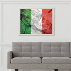 Crypto Bitcoin Money Flag Wall Art