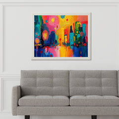 Vibrant Abstract Colorful Strokes Acrylic Painting