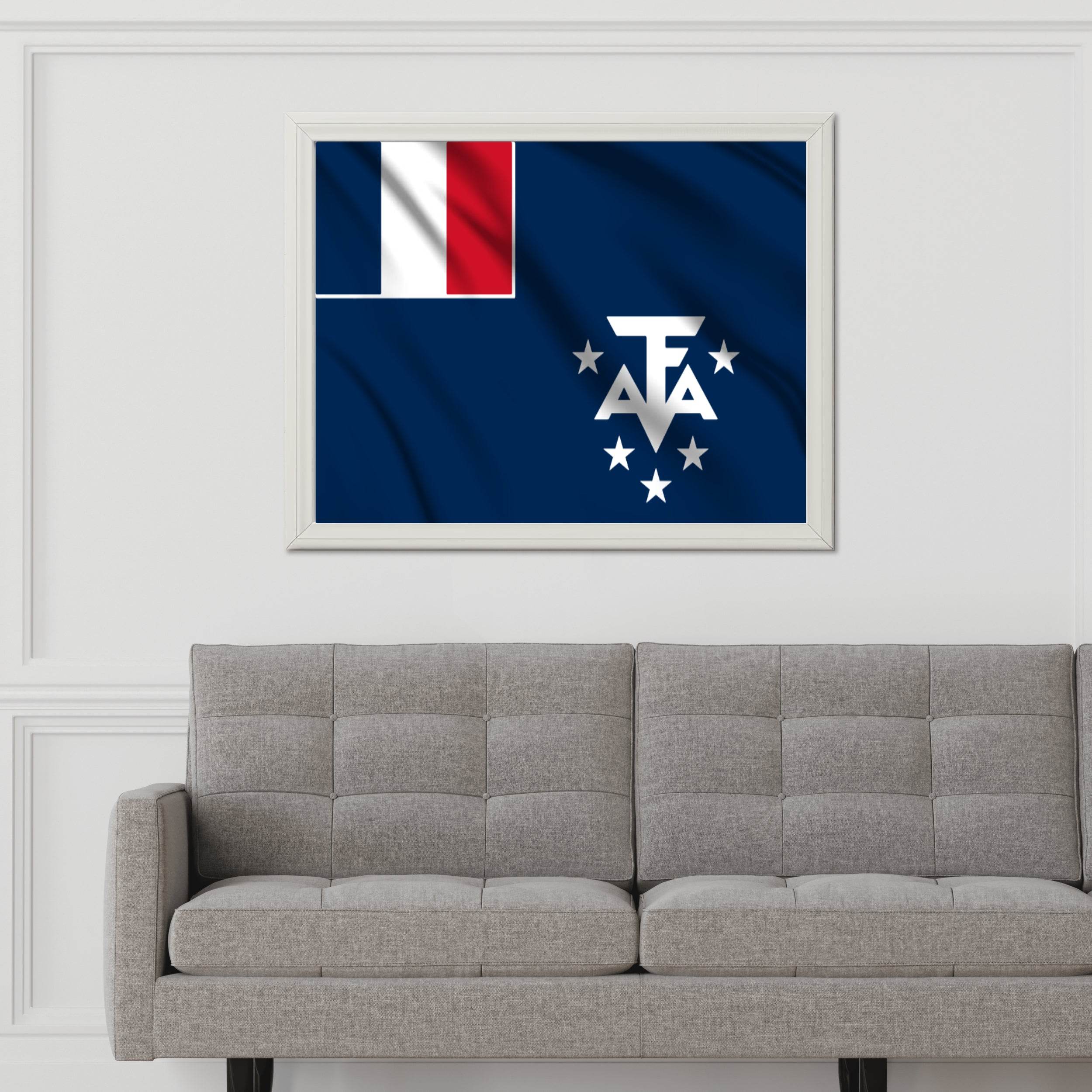 French Southern and Antarctic Lands National Flag Wall Art - beink online art store